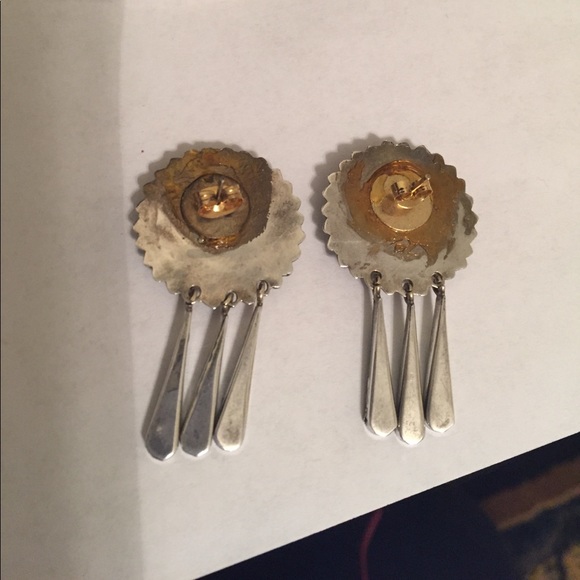 Vintage Crushed Turquoise Pendant & Earrings - Picture 4 of 8